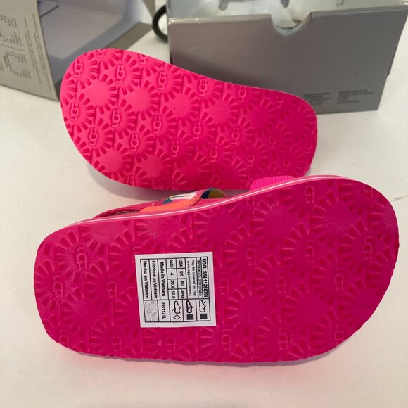 UGG Sandal Pink White Blue Neon Zuma Sling Flip Flop Shoe Baby Toddler 12-18M - Picture 8 of 10